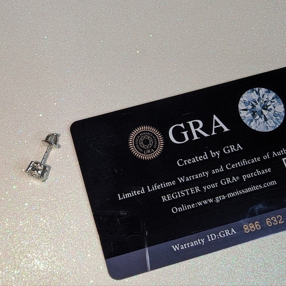 1 Carat Certified Moissanite Round Brilliant 6.5 MM Stud Earrings - Picture 10 of 10